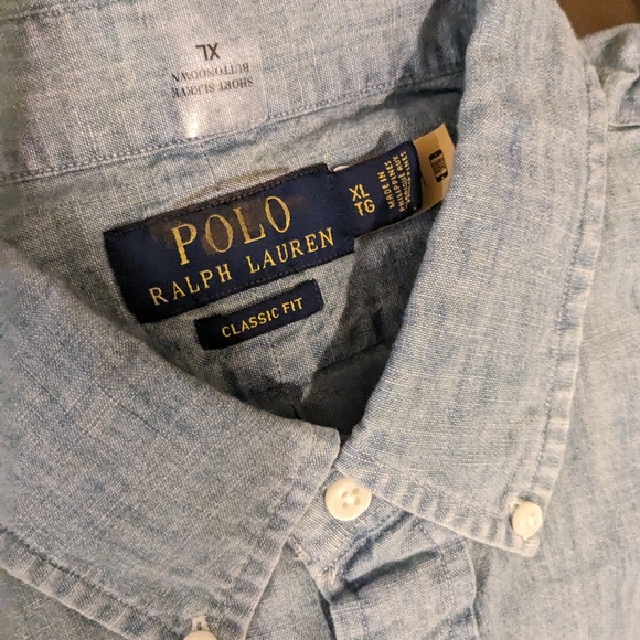 Ralph Lauren Polo button down short sleeve men's shirt size XL - Picture 2 of 3